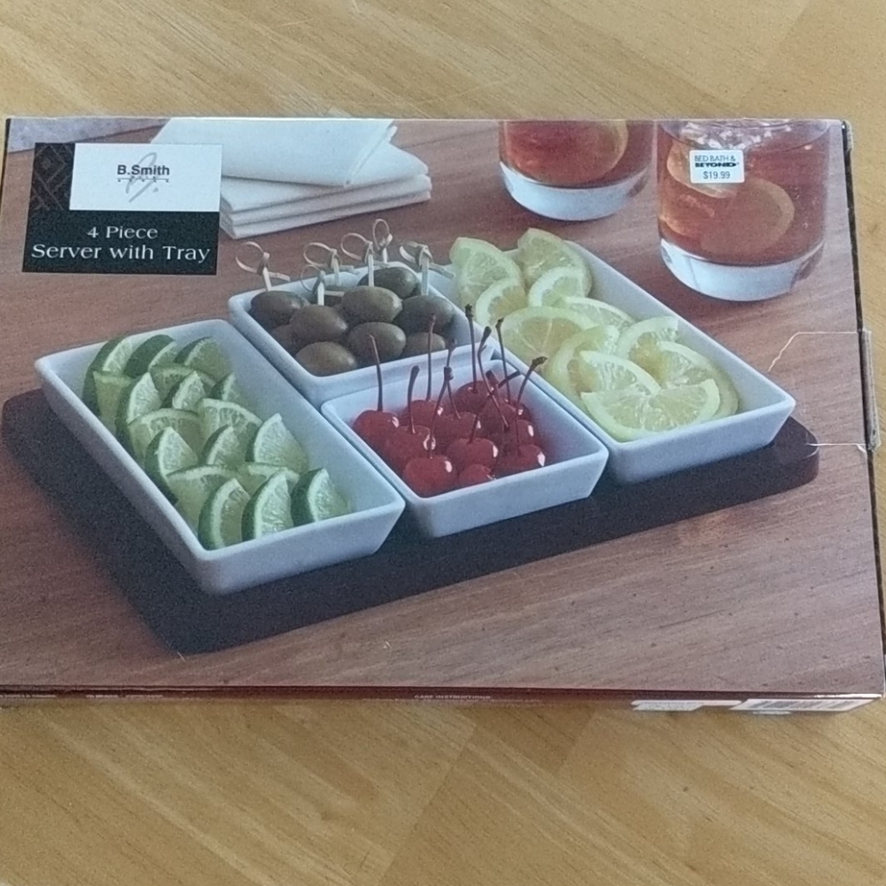 4 piece server with tray